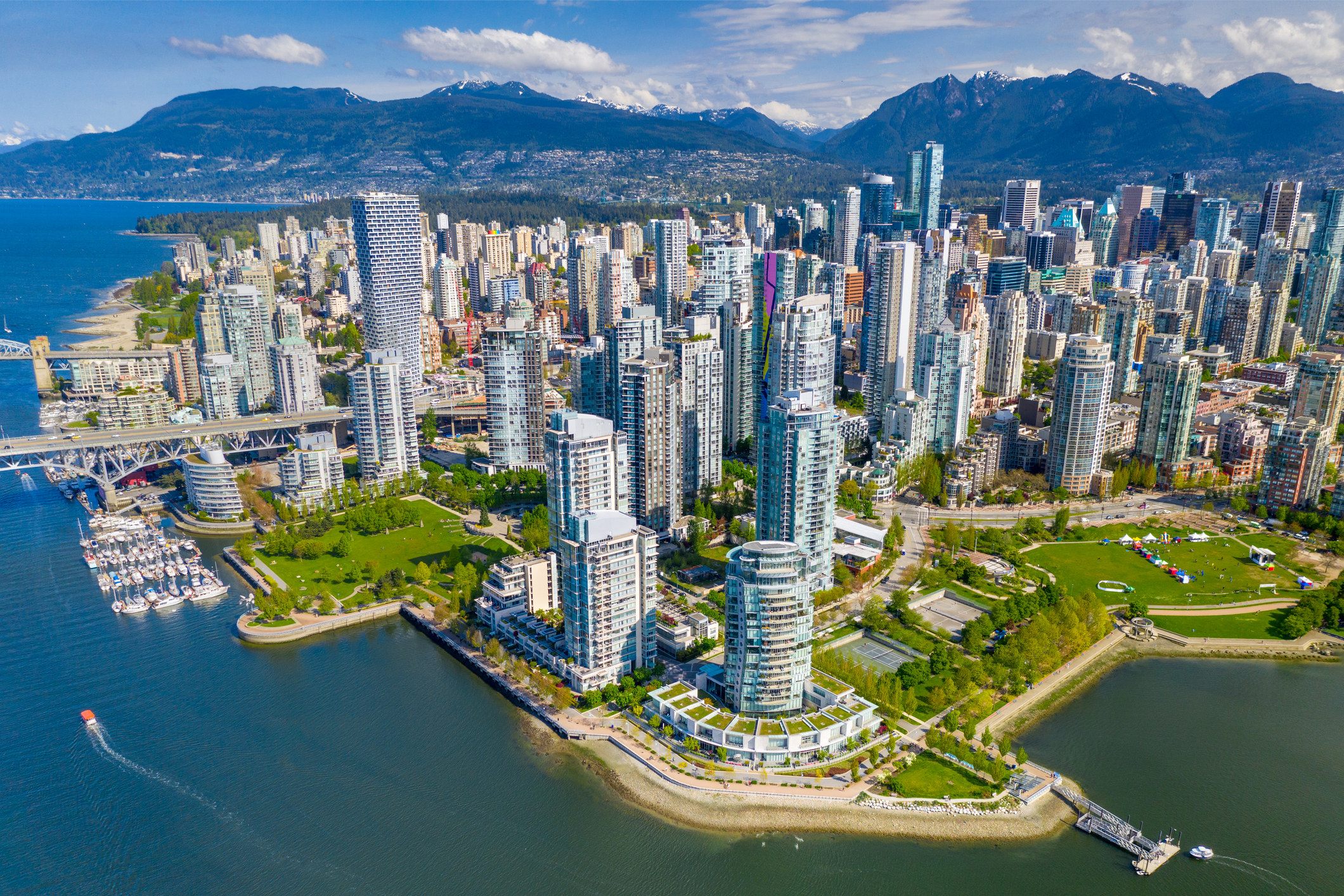 An aerial view of Vancouver