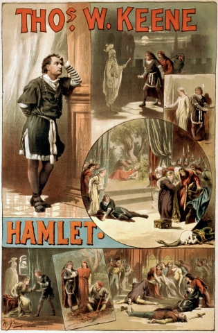 Theatre poster for Hamlet.