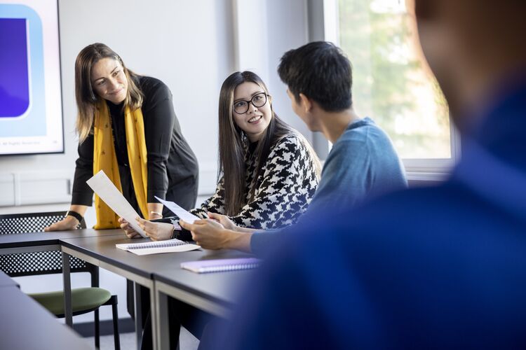 Two teachers in an adults class