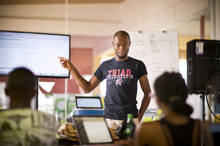 Students in a classroom in Ghana