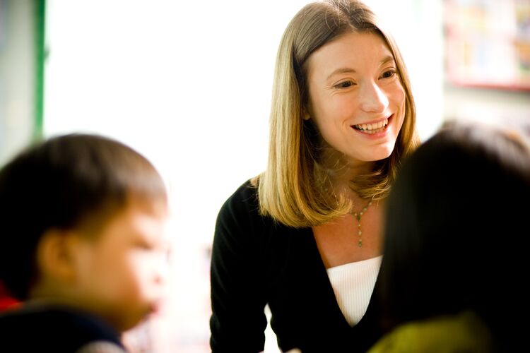 Teacher teaching pronunciation