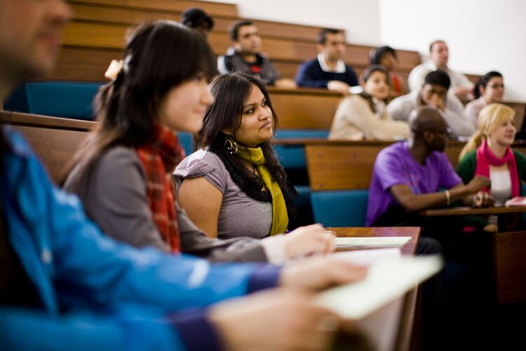 students sitting in a lecture theatre