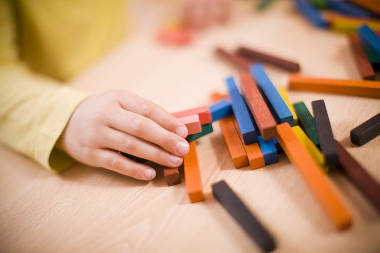 Students using cuisenaire rods