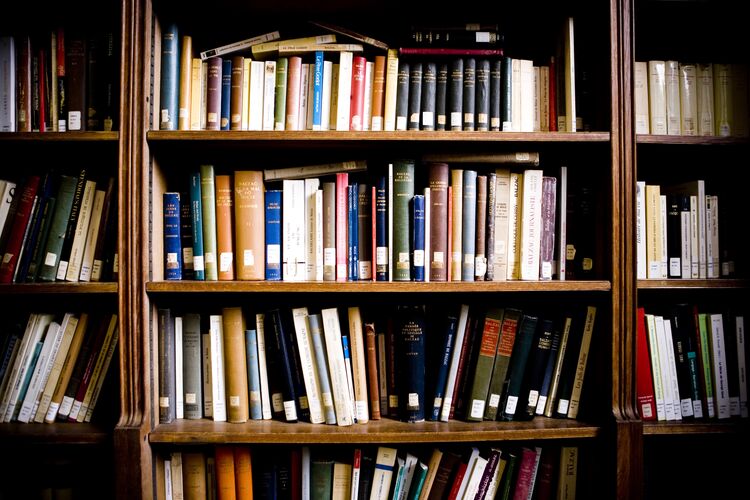 A shelf of reference books